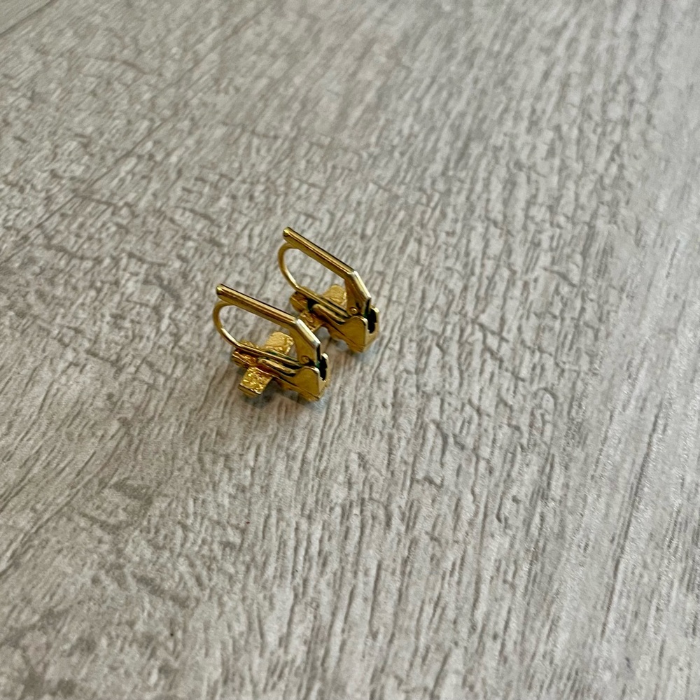 Dainty Gold & Pearl Cross Earrings - Picture 7 of 9